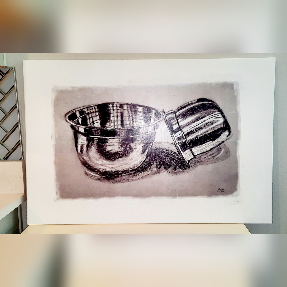 Silver Bowls Reflective Kitchen 3D Wall Art